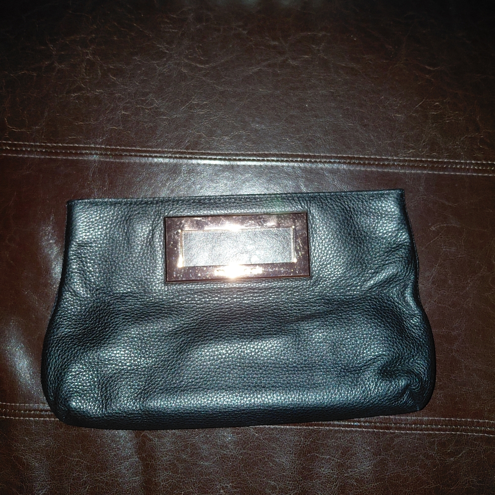 Michael Kors Black Leather Bag with Gold Accent